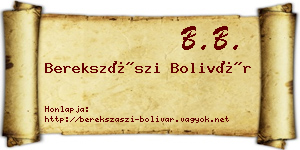 Berekszászi Bolivár névjegykártya
